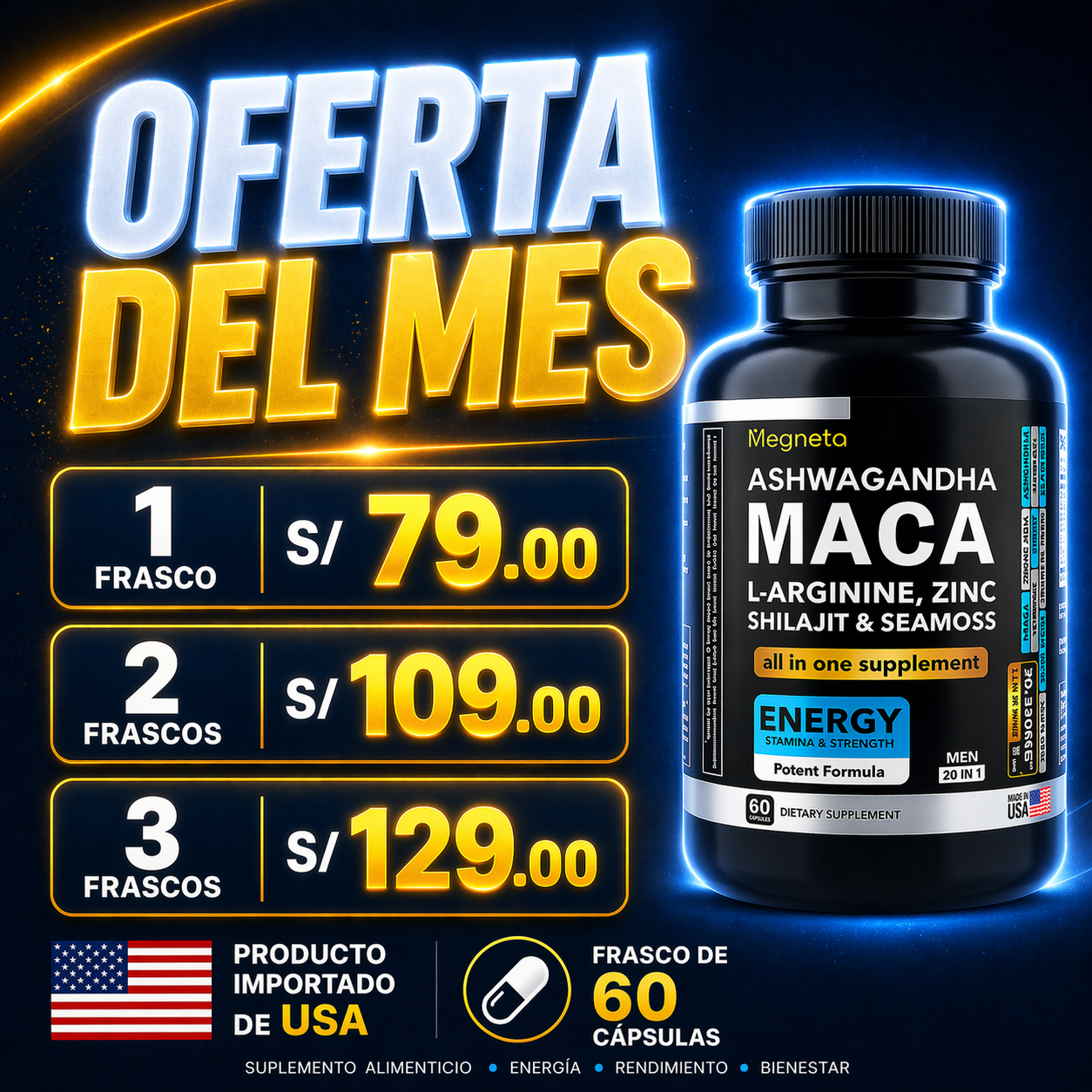 MEGNETA - 60 CAPSULAS
