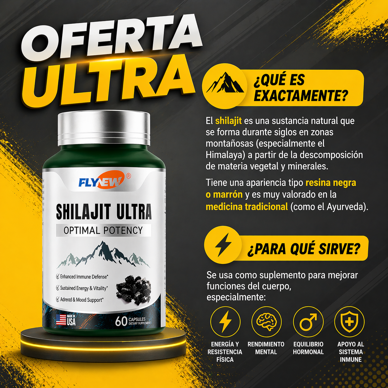 SHILAJIT ULTRA - 60 CAPSULAS