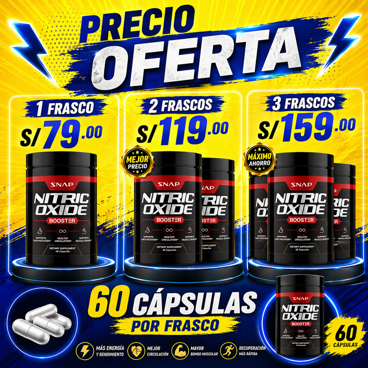 NITRIC OXIDE - 60 CAPSULAS