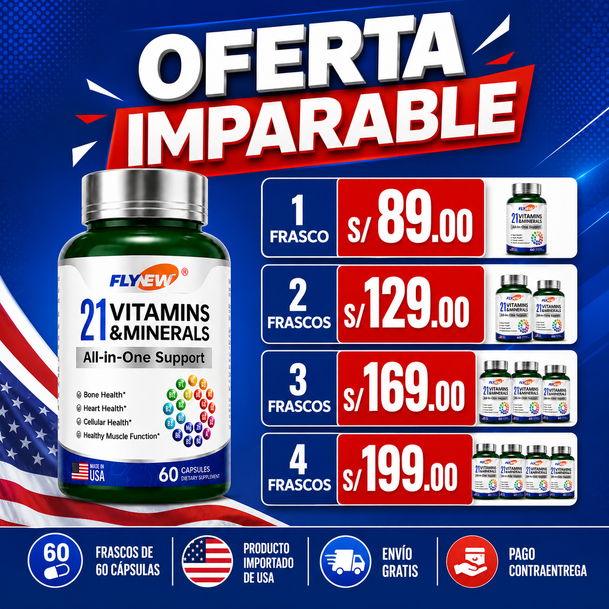 21 VITAMINAS - 60 CAPSULAS