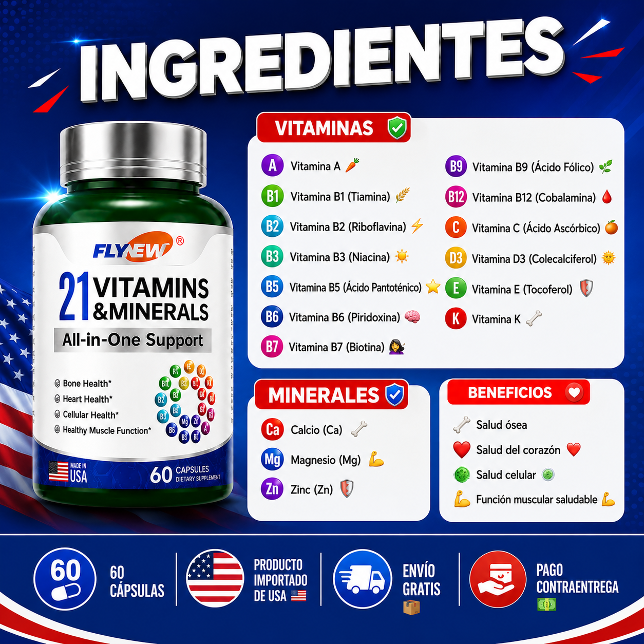 21 VITAMINAS - 60 CAPSULAS