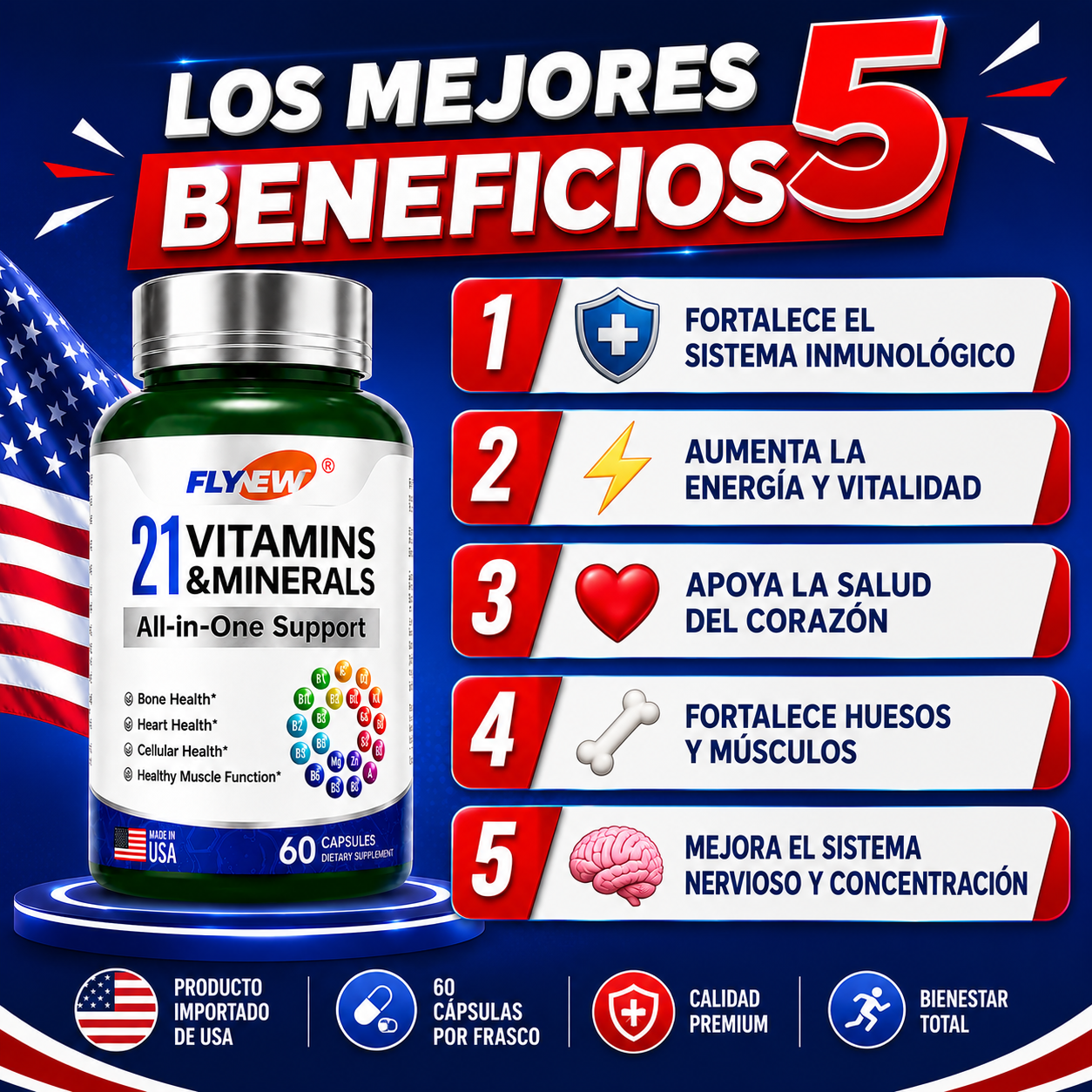 21 VITAMINAS - 60 CAPSULAS
