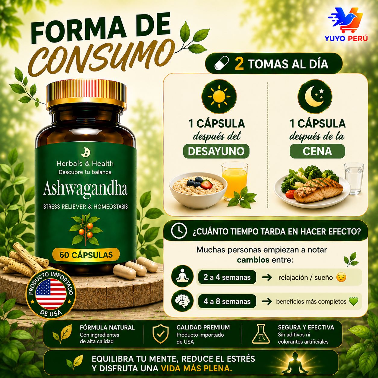 ASHWAGANDHA - 60 CAPSULAS