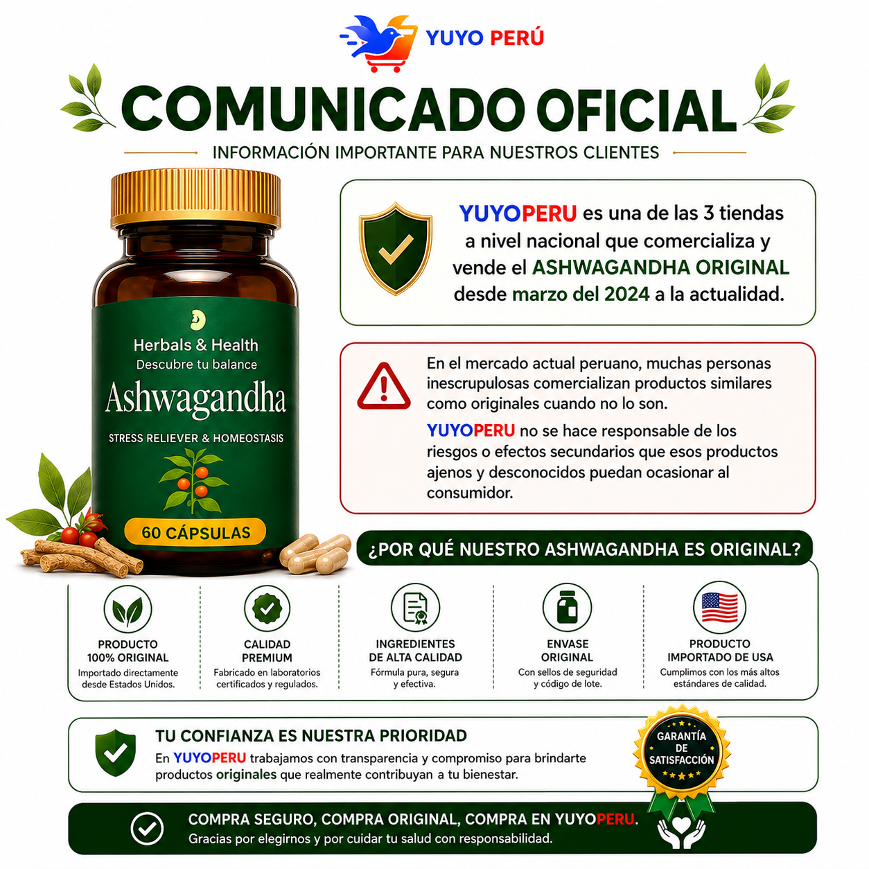 ASHWAGANDHA - 60 CAPSULAS