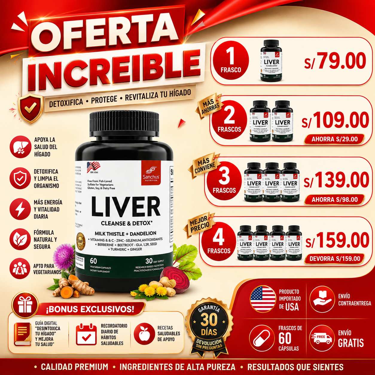 LIVER CLEANSE & DETOX - 60 CAPSULAS