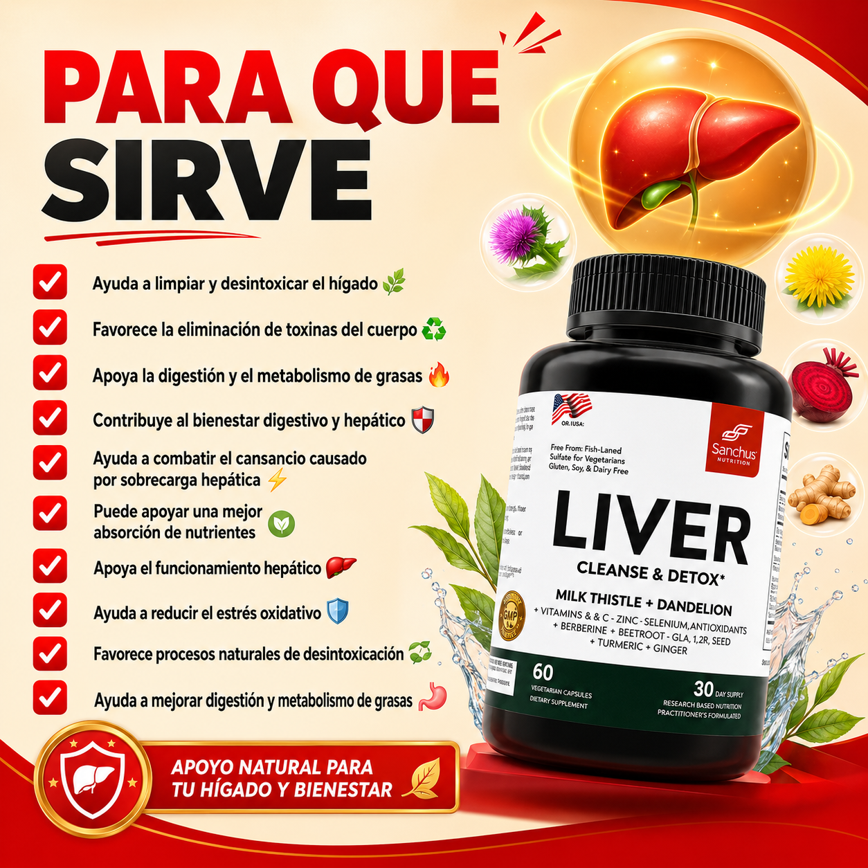 LIVER CLEANSE & DETOX - 60 CAPSULAS
