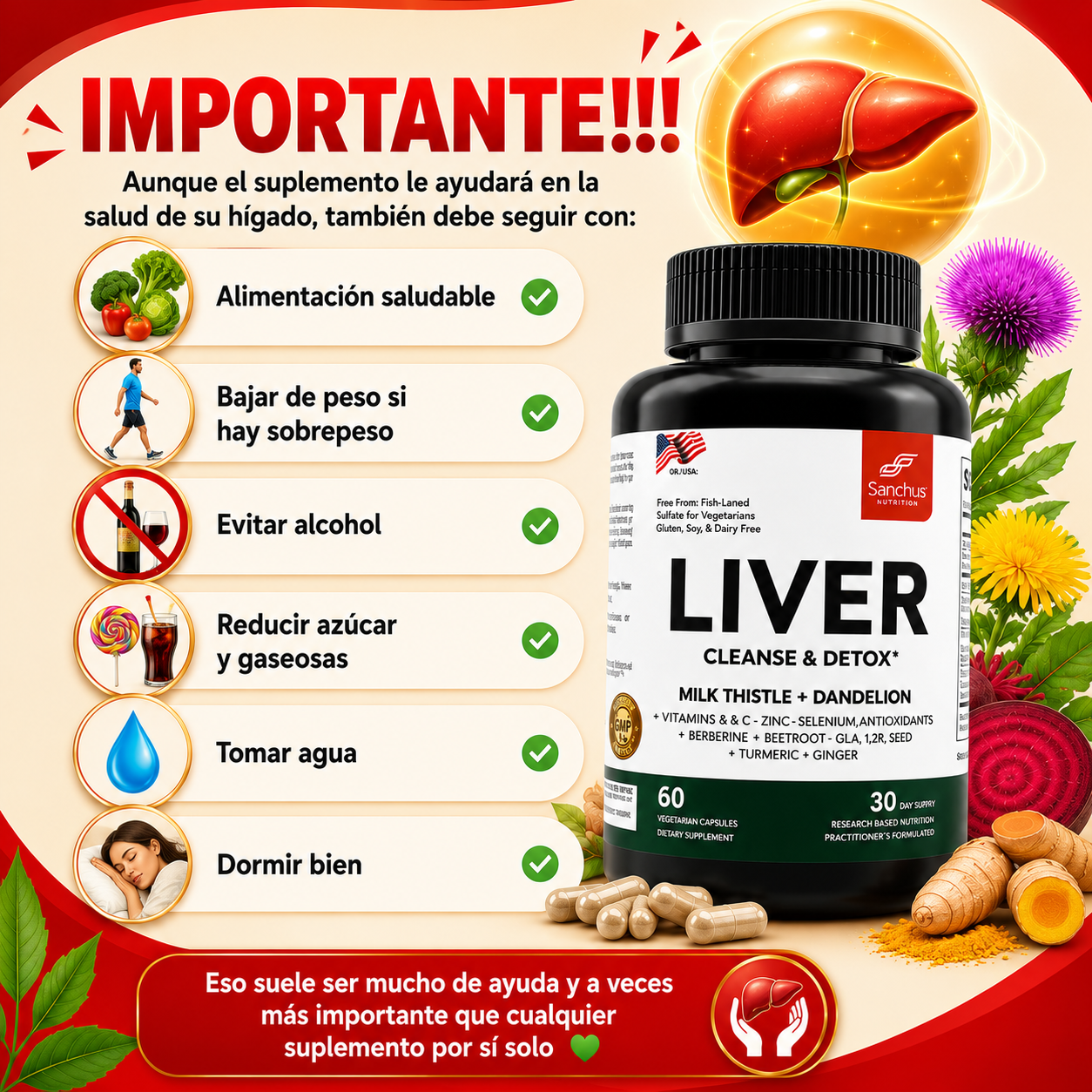 LIVER CLEANSE & DETOX - 60 CAPSULAS