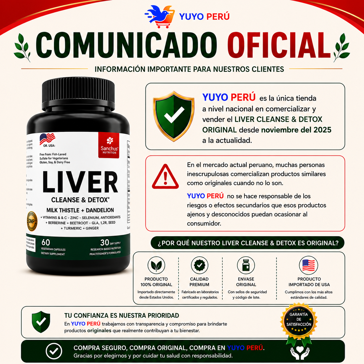 LIVER CLEANSE & DETOX - 60 CAPSULAS