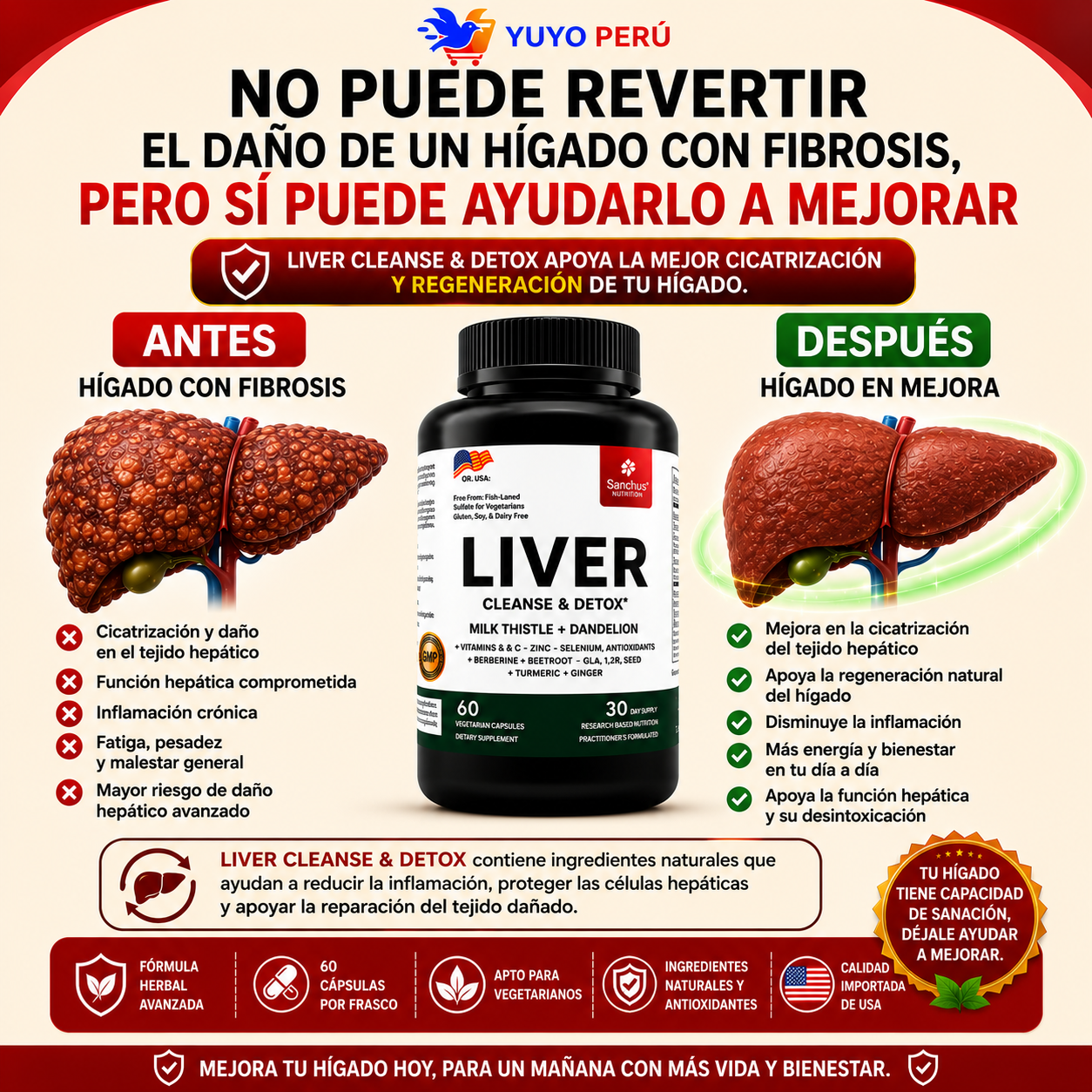 LIVER CLEANSE & DETOX - 60 CAPSULAS