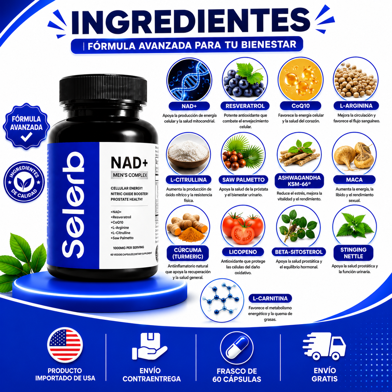 NAD+ MEN'S COMPLEX - 60 CAPSULAS