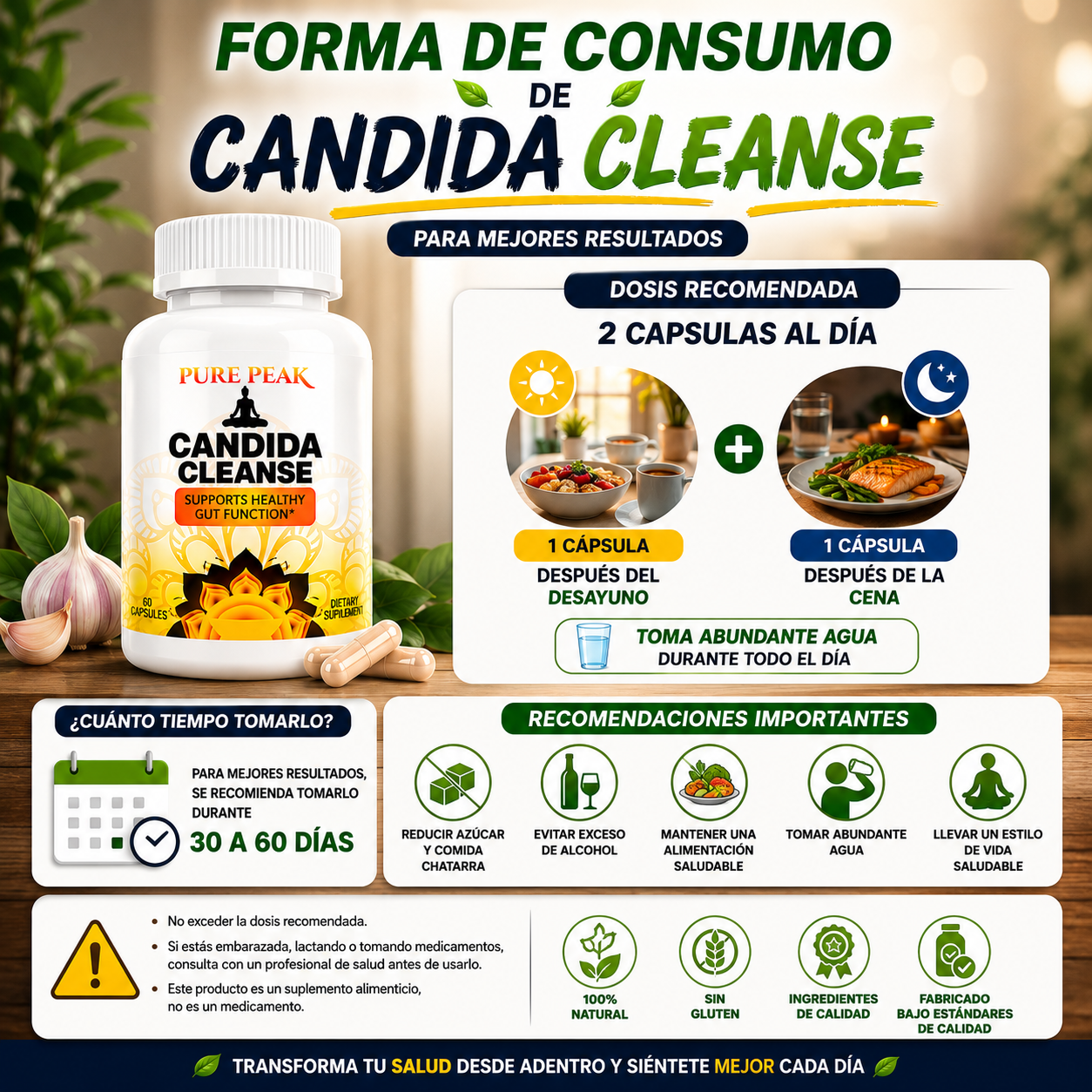 CANDIDA CLEANSE - 60 capsulas