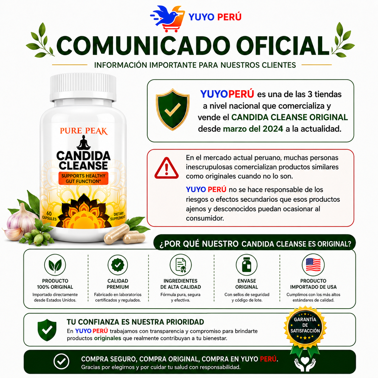 CANDIDA CLEANSE - 60 capsulas
