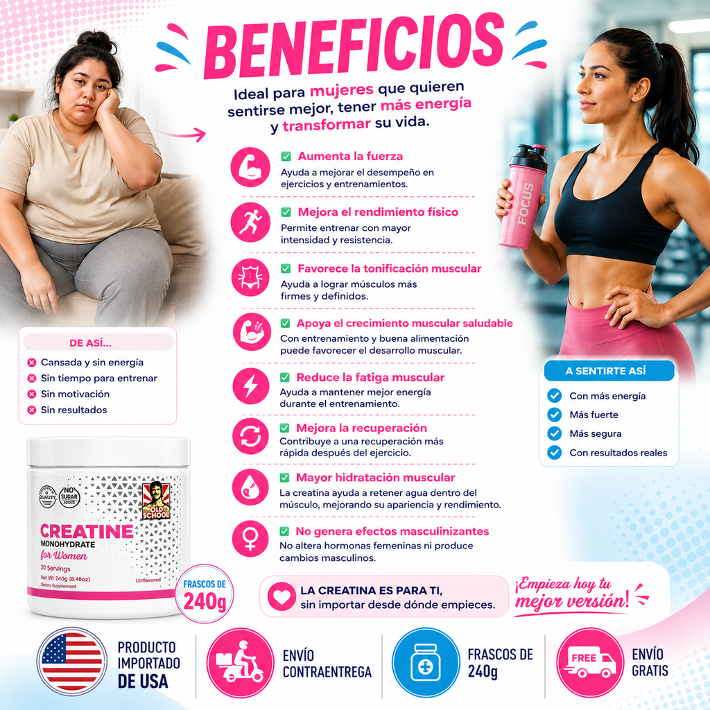 CREATINA PARA MUJERES - EN POLVO