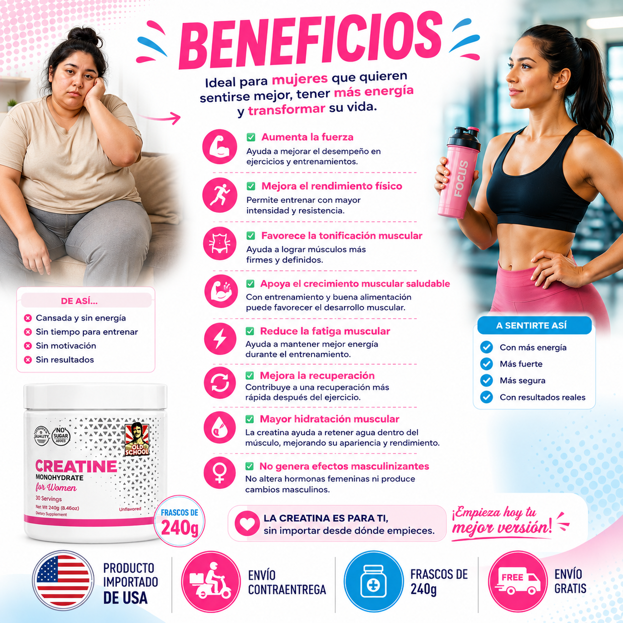 CREATINA PARA MUJERES - EN POLVO