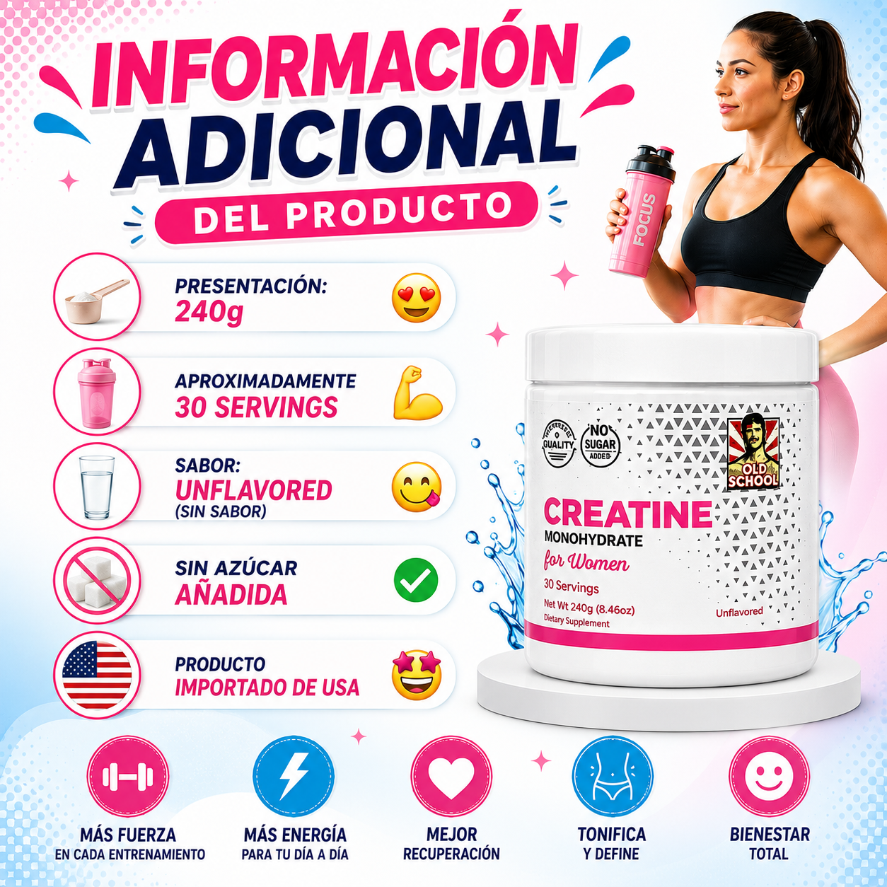 CREATINA PARA MUJERES - EN POLVO