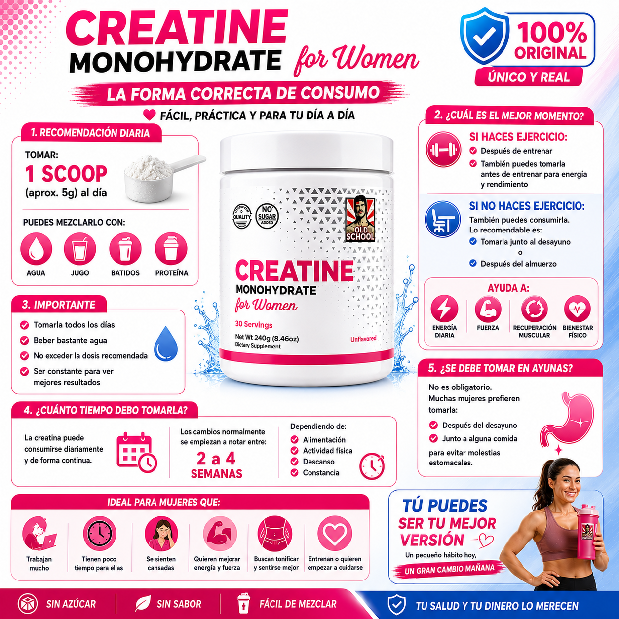 CREATINA PARA MUJERES - EN POLVO