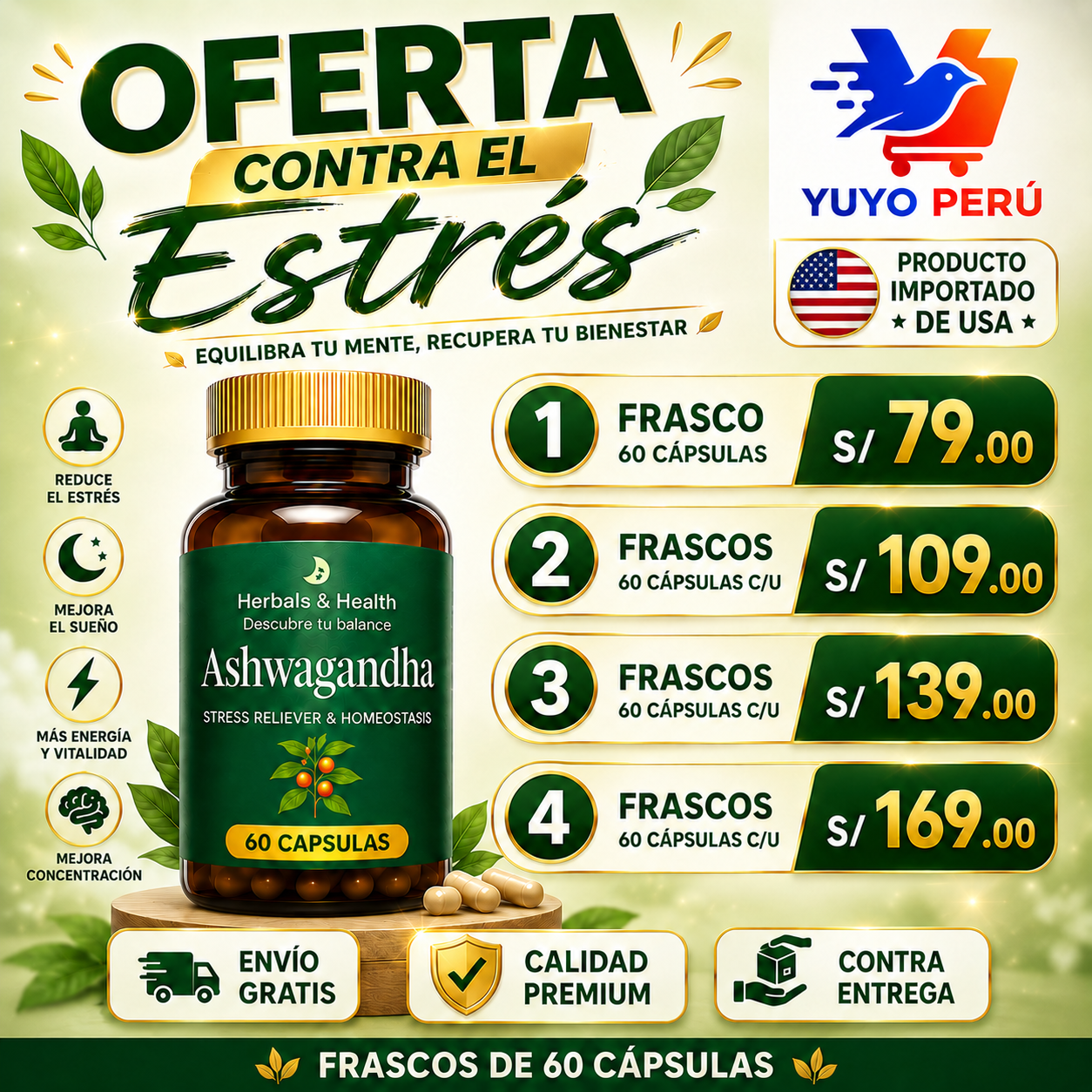ASHWAGANDHA - 60 CAPSULAS
