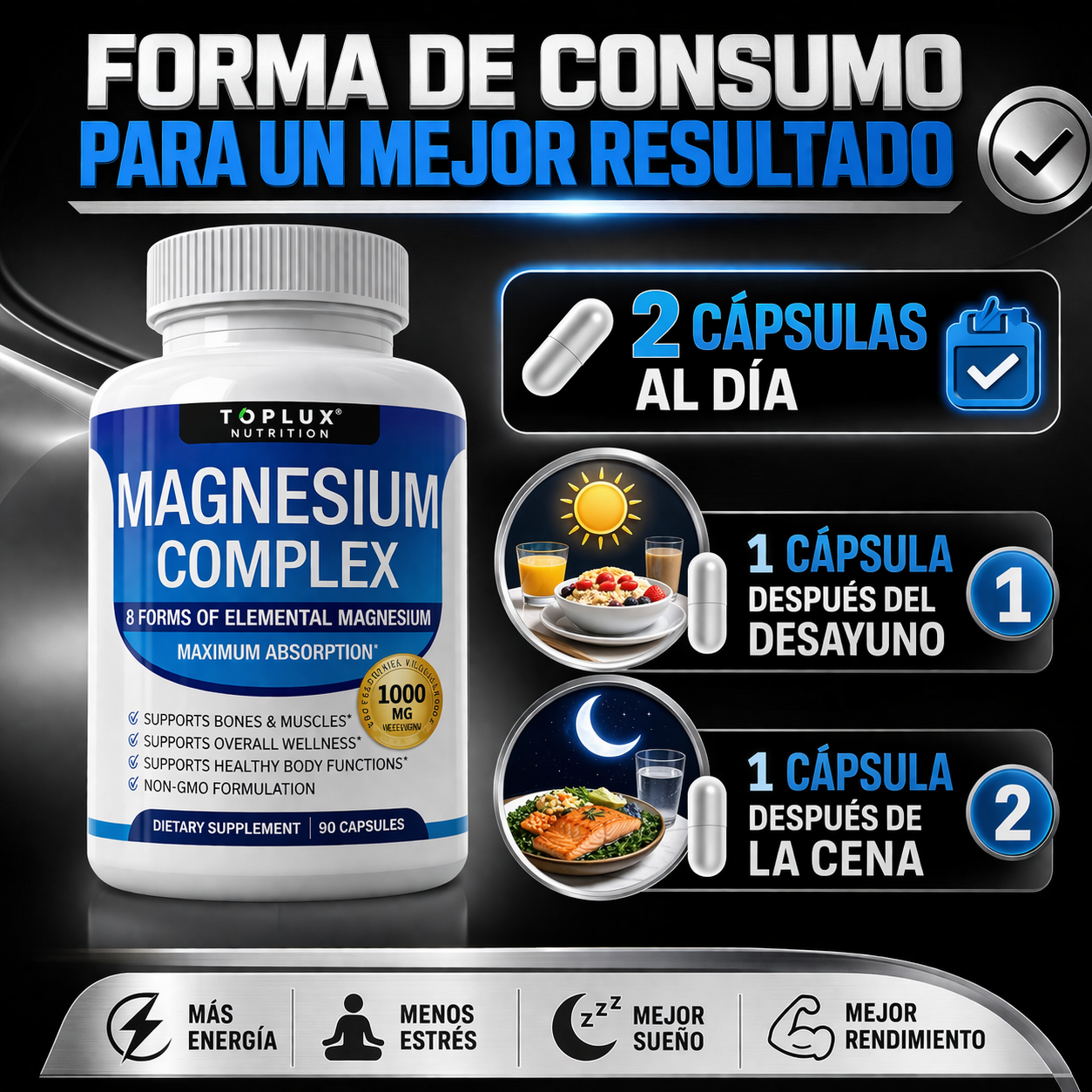 MAGNESIUM COMPLEX 8 EN 1 - 90 CAPSULAS